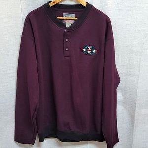 Pendleton Men's Burgundy Henley Sweatshirt